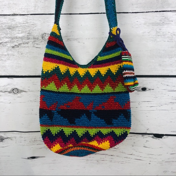 Boho Handmade Ethnic Crochet Bag & Coin Bag NWOT - Picture 3 of 5